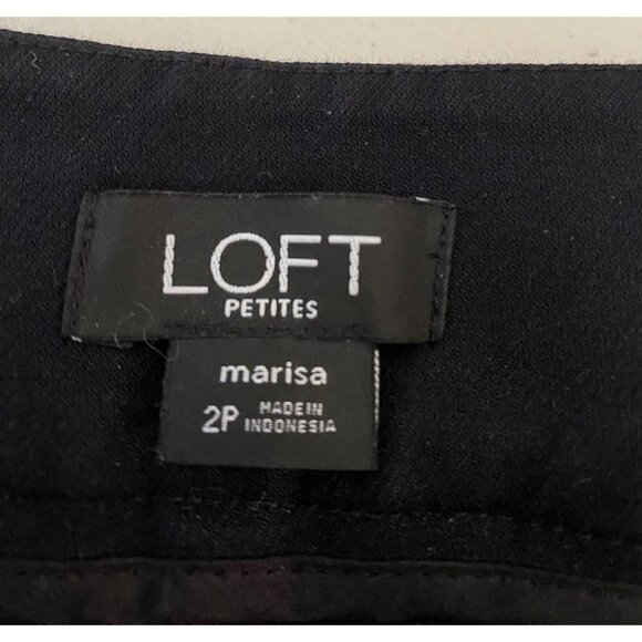 Loft Marisa Black Pants Gold Button Accents 2P - Picture 3 of 8